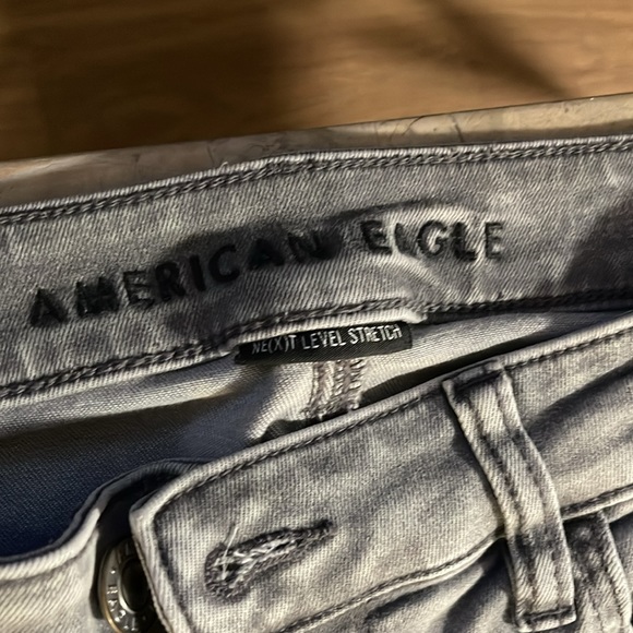 American Eagle Next Level Size 12 Reg Low Rise Dusted Slate Skinny Jeans - Picture 2 of 4